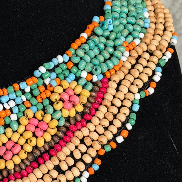 Multicolor Beaded Statement Necklace - Picture 12 of 13